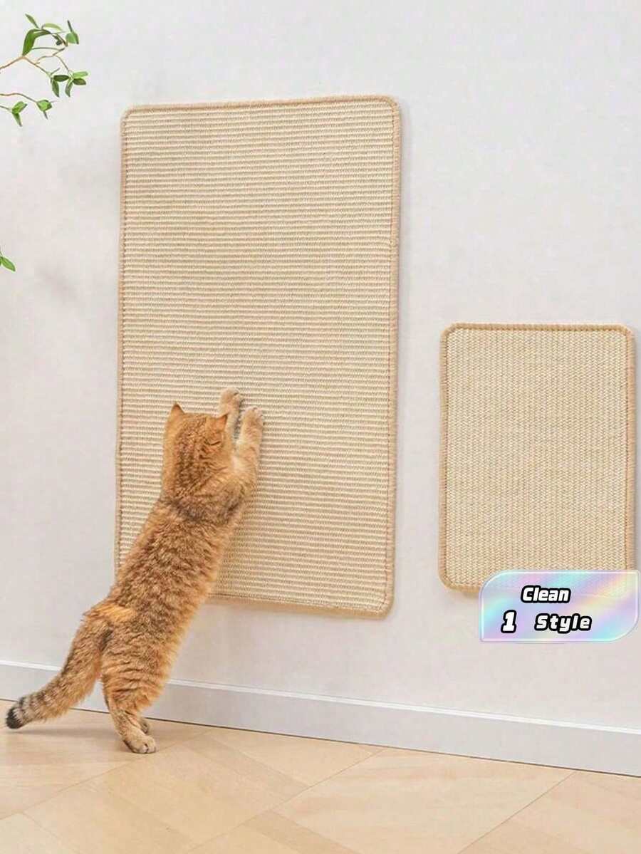 Upright Mounted Sisal Cat Scratching Board - , Non-Shedding Cat Scratcher Alternative To Sisal Cat Bed, Protects Furniture, Carpets, Sofa From Scratching - khaki - View 1