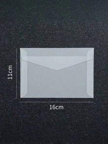 SHEIN 100 cái/bộ phong bì trong suốt để đựng thiệp mời, bưu thiếp, hộp quà châu Âu, phong bì đựng thiệp cưới, thư kinh doanh, trở lại trường học - Trong sáng - Xem 15
