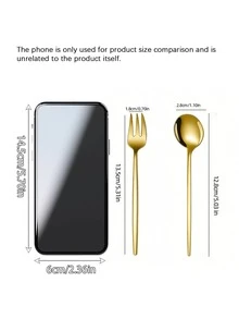 16-Piece Stainless Steel Fork And Spoon Tableware Set Portugal Steak Tableware Set Suitable Tableware Wedding Hotel - Gold - View 3