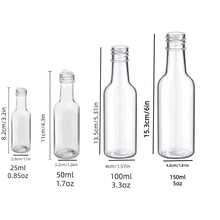 50 piezas Botella de vino pequeña - 25 ml/50 ml/100 ml/150 ml Botella de plástico, Botella de helado de plástico, Botella pequeña para celebraciones y fiestas, Botella de mini jugo para bodas y fiestas, Accesorios portátiles para el Día Nacional - Dorado - Ver 9