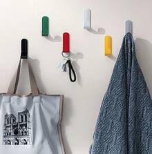 6 Ganchos de pared multiusos, perfectos para organizar llaves, ropa, toallas, etc., ganchos adhesivos impermeables y autoadhesivos - Multicolor - Ver 2