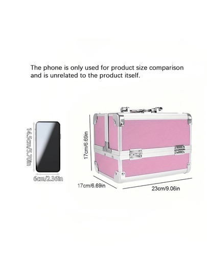 1pc Portable Makeup Bag With Mirror, Professional Makeup Tools, Large Capacity Waterproof Multifunctional Travel Cosmetic Organizer Box, Suitable For Vacation, Beach, Bathroom, Bedroom And More