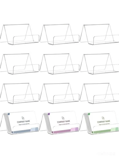 1pc Acrylic Business Card Holders On The Office Desk, Transparent Plastic Desktop Business Card Display Stand, Business Card Holder, Business Card Holder, Can Accommodate 30-50 Business Cards, Acrylic Business Card Display Rack