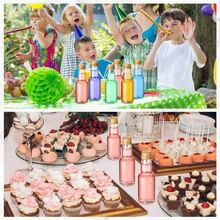 50 piezas Botella de vino pequeña - 25 ml/50 ml/100 ml/150 ml Botella de plástico, Botella de helado de plástico, Botella pequeña para celebraciones y fiestas, Botella de mini jugo para bodas y fiestas, Accesorios portátiles para el Día Nacional - Dorado - Ver 6