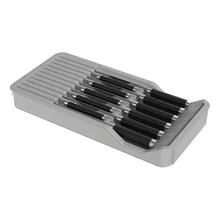 1 pieza Soporte multifuncional para utensilios de cocina, estante de almacenamiento para cuchillos, estante divisor de almacenamiento, soporte de plástico para cuchillos - Multicolor - Ver 2