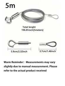 2MM Thick Stainless Steel Wire Clothesline Indoor Outdoor Wall-Mounted Retractable Drying Rope Adjustable Length Heavy Duty Rust Resistant Sturdy Laundry Hanger Space Saving Clothes Line For Home Balcony Patio Bathroom Dorm Room Apartment Housewarming - Silver - View 11