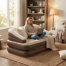 Sofá Inflável de Luxo Atualizado 5 em 1, Macio e Confortável, Feito de Materiais de Alta Qualidade, Design Inteligente, Uso Multifuncional. Pode ser Usado como Sofá e Cama de Casal. Adequado para Ambientes Internos e Externos como Sala de Estar, Quarto, Varanda, Festa no Jardim, Recreação ao Ar Livre, Viagem. Produto Essencial para Diversos Cenários e uma Excelente Opção de Presente para Feriados. Capacidade de Carga 200kg (Excluindo a Bomba de Ar), Equipamento de Camping - Multicolorido - Visão 11