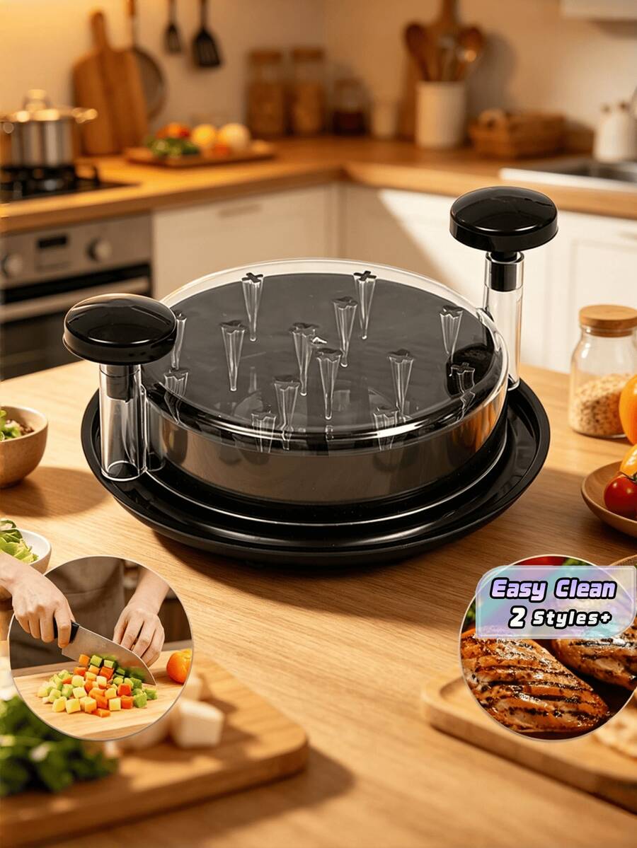 多功能鸡肉撕丝器/肉类分离器/切碎器,带透明盖,适用于猪肉、牛肉、蔬菜等,厨房小工具 - 彩色 - 查看 1