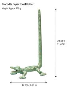Cirelle 1Pc Animal-Shaped Iron Paper Towel Holder, Vintage Cast Iron Dog/Crocodile Roll Stand, Rust-Resistant Sturdy Kitchen Counter Organizer, Farmhouse Decor Accessory For Dining Room, Living Room & Home, Multiple Styles Available - multicolor - View 6