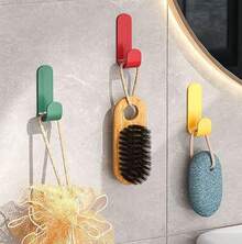 6 Ganchos de pared multiusos, perfectos para organizar llaves, ropa, toallas, etc., ganchos adhesivos impermeables y autoadhesivos - Multicolor - Ver 7