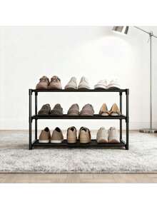 Étagère à chaussures sur 3 niveaux - Facile à assembler, organisateur de rangement multifonctionnel adapté pour le couloir, le placard et le garage, structure en plastique/métal durable, convient à différentes tailles de pièce - Multicolore - Voir 6