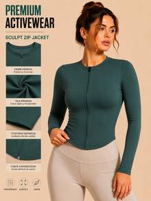 Slim Fit Slim Sweatshirt Design With Dry Fit Technology That Delivers Coolness And Style - Verde Esmeralda - 查看 1