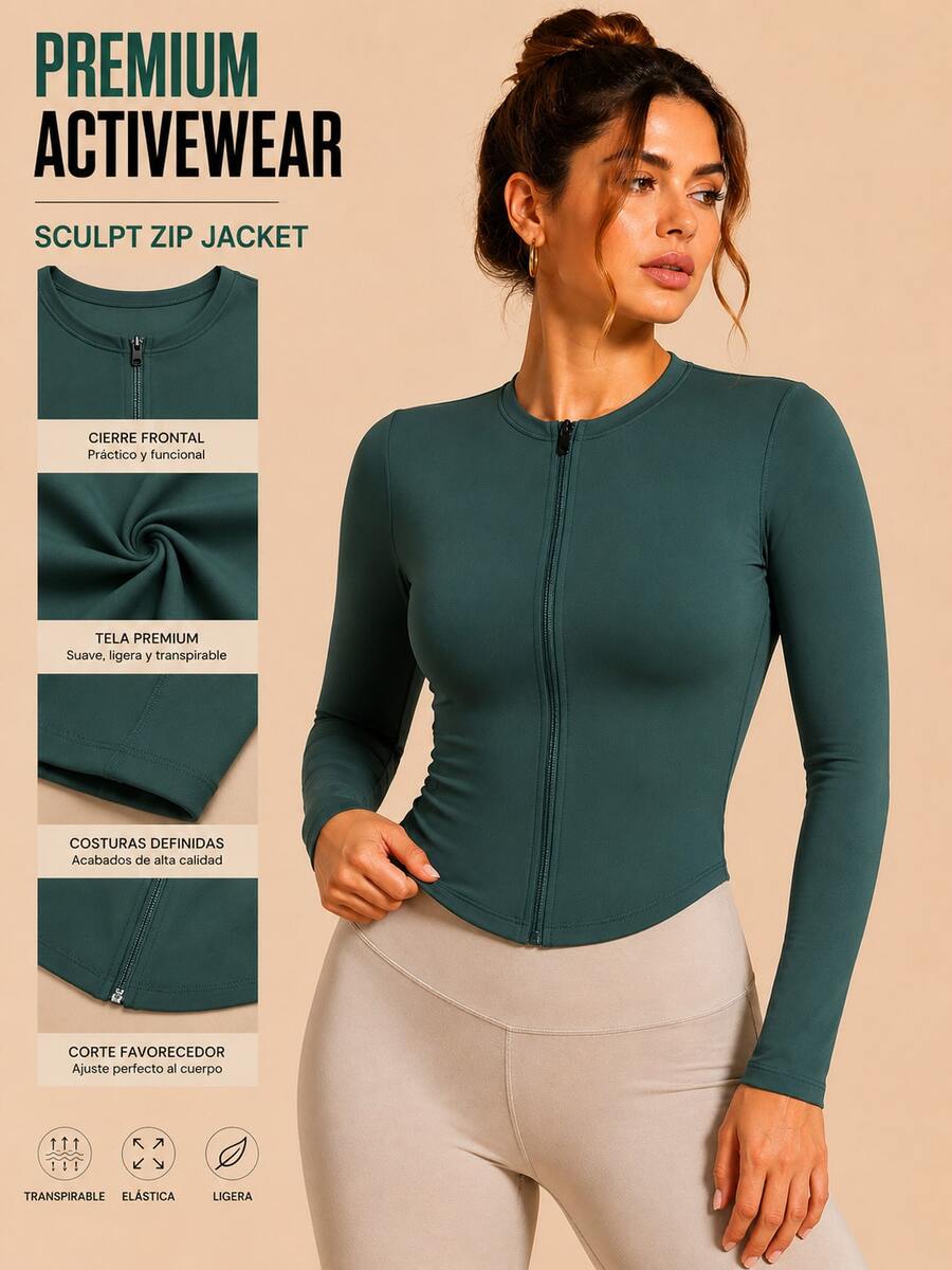 Slim Fit Slim Sweatshirt Design With Dry Fit Technology That Delivers Coolness And Style - Verde Esmeralda - 查看 1