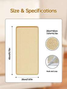 PETSIN Durable Sisal Cat Scratcher Mat, High Scratch‑Resistant Cat Scratch Pad For Wall, Couch, Living Room & Bedroom, Perfect Pet Gift For Valentine's Day, Thanksgiving & Birthday - multicolor - View 5