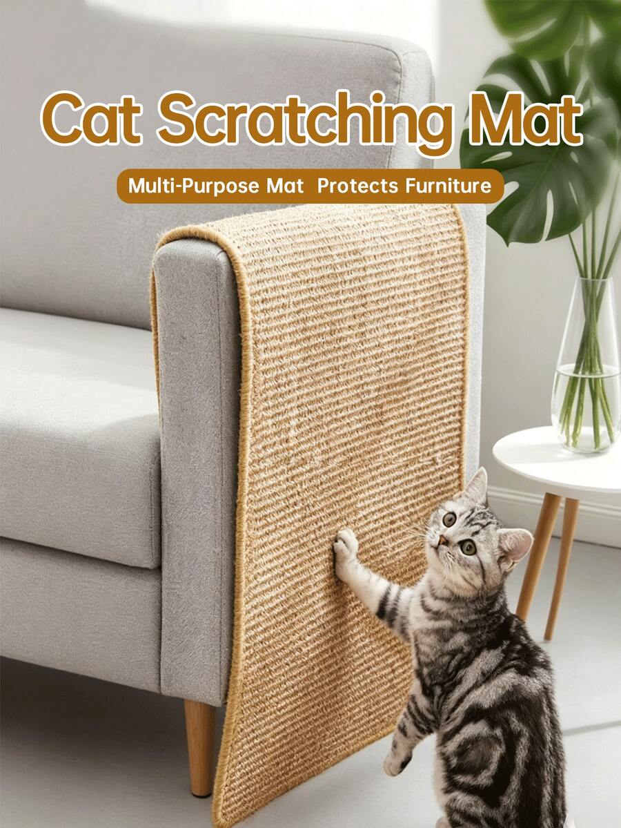 PETSIN Durable Sisal Cat Scratcher Mat, High Scratch‑Resistant Cat Scratch Pad For Wall, Couch, Living Room & Bedroom, Perfect Pet Gift For Valentine's Day, Thanksgiving & Birthday - multicolor - View 1