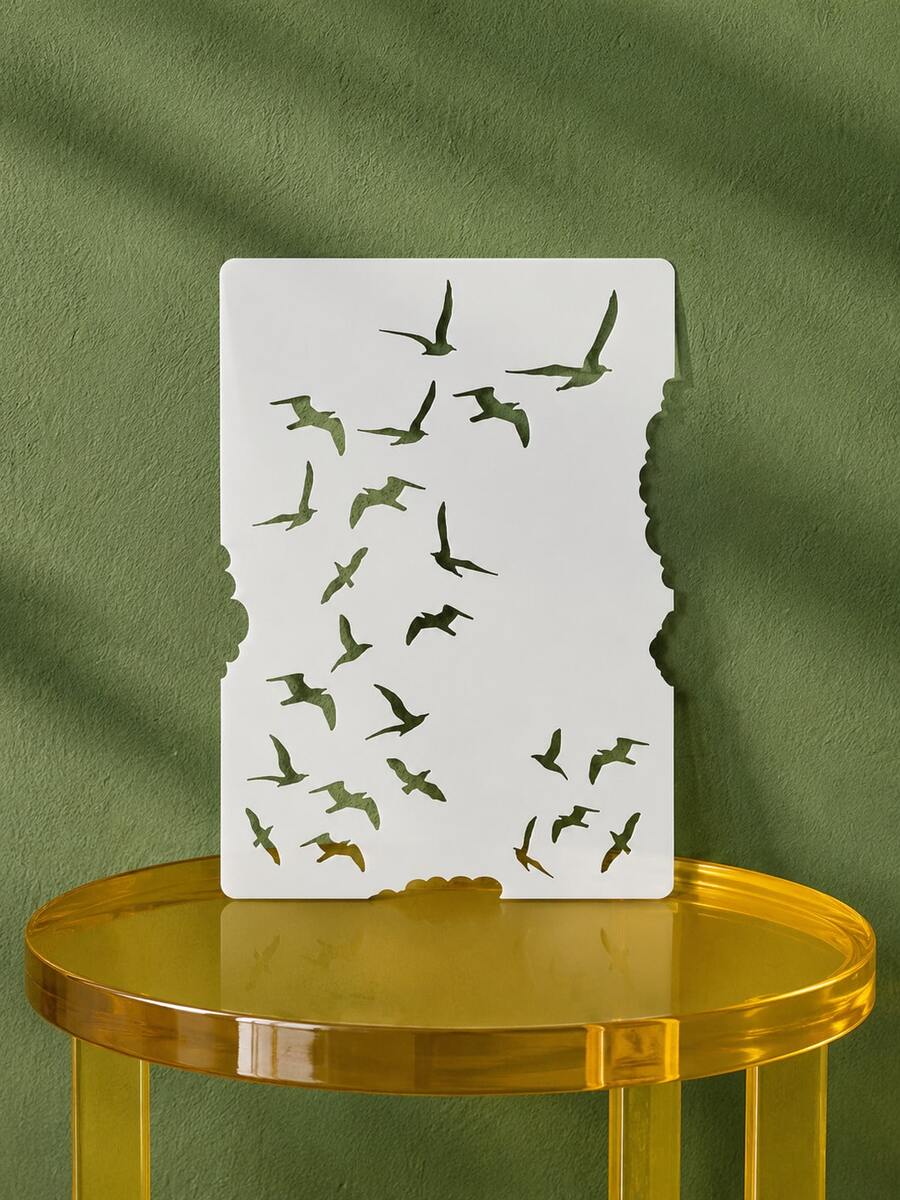 Joivida 1/2/3Pcs Plastic Bird Pattern Stencils, Reusable Durable Plastic Templates For DIY Crafts Handmade Projects - multicolor - View 1