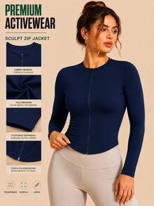 Slim Fit Slim Sweatshirt Design With Dry Fit Technology That Delivers Coolness And Style - Navy Blue - View 1