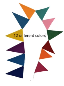 Vibrant Rainbow Flag Garland - Multicolor Felt Fabric Flags, Ideal For Birthday Party, Wedding, Graduation, Celebration, Event Decor | Fun Design | Felt Fabric Bunting, Rainbow Party Decorations, Multicolor Pennant String, Birthday Party Holiday Decor (Rainbow Colors), Family Gathering - multicolor - View 4