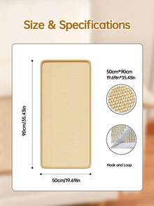 PETSIN Durable Sisal Cat Scratcher Mat, High Scratch‑Resistant Cat Scratch Pad For Wall, Couch, Living Room & Bedroom, Perfect Pet Gift For Valentine's Day, Thanksgiving & Birthday - multicolor - View 8