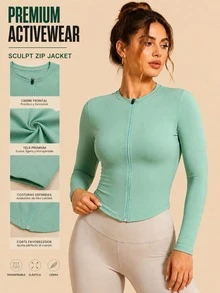 Slim Fit Slim Sweatshirt Design With Dry Fit Technology That Delivers Coolness And Style - Pistache - 查看 1