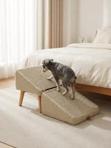 Pet Stairs, Dog Climbing Steps, Suitable For Small Dogs, Senior Dogs And Cats. Easy Access To Beds And Sofas, Non-Slip And Stable To Protect Joints, Foldable Split Wooden Footstool - Multicolor - View 3