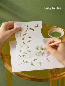 Joivida 1/2/3Pcs Plastic Bird Pattern Stencils, Reusable Durable Plastic Templates For DIY Crafts Handmade Projects - multicolor - View 2