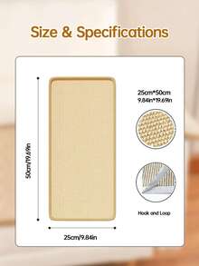 PETSIN Durable Sisal Cat Scratcher Mat, High Scratch‑Resistant Cat Scratch Pad For Wall, Couch, Living Room & Bedroom, Perfect Pet Gift For Valentine's Day, Thanksgiving & Birthday - multicolor - View 6