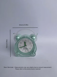 RUISUNG 1个装 小巧可爱卡通水晶闹钟，带夜灯，静音运行，电池供电（不含电池），适用于床头柜、书桌、卧室、书房、客厅、办公室，简约卡通风格，家居装饰桌面闹钟，学生理想礼物，圣诞节返校季房间装饰学习用品 - 多色-鬧鐘 - 查看 4