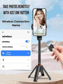 Teckwe Pocketflex Mini Tripod, Aluminum Alloy Material, 360° Rotatable Selfie Stick, One-Key Operation, 3-In-1 Phone Tripod, Retractable Handle, Detachable Remote Control, Pocket-Sized, Ideal For Travel And Photography - View 3