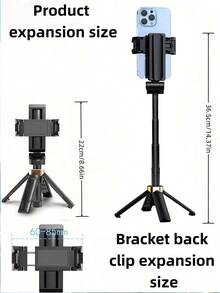 Teckwe Pocketflex Mini Tripod, Aluminum Alloy Material, 360° Rotatable Selfie Stick, One-Key Operation, 3-In-1 Phone Tripod, Retractable Handle, Detachable Remote Control, Pocket-Sized, Ideal For Travel And Photography - View 6