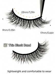10 Pairs Fluffy Faux Mink False Eyelashes Natural Curly Soft Lightweight Reusable Thin Black Band Lashes For Daily Makeup - Natural Lashes - View 5