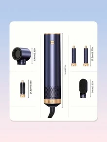 JMMO 5合1吹風造型梳，多功能熱風梳，Aistyler 800W-1000W 熱風造型圓梳，熱風梳，自動捲髮棒，直髮器，捲髮棒，加熱造型梳 - 彩色 - 查看 10