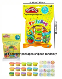 Hasbro 橡皮泥套装，派对礼品，15罐迷你装，多种颜色可选，适合儿童，可用作课堂奖励、奖品盒填充物、学校礼物和生日礼品袋，适合2岁及以上儿童。 - 彩色 - 查看 3