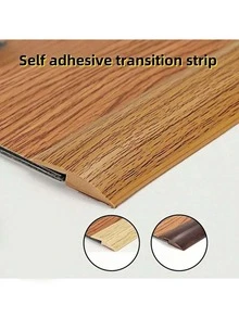 1pc Durable Self-Adhesive PVC Transition Strip, Wood Grain Design, Suitable For Carpet And Hard Floor Edges Decorative Trim, Flexible Edges, Fits Carpet, Laminate And Vinyl Baseboards, 39.37 Inches - multicolor - View 2