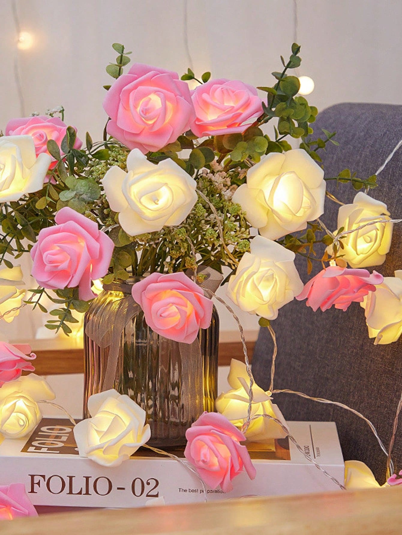 1PC Rose Decor String Light - multicolor - View 1