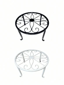 1/2pcs Heavy Duty Metal Plant Stand, Rustproof Iron Flower Pot Holder & Garden Container Support, Space-Saving Storage Rack For Home Decor, Kitchen, Bathroom & Bedroom - multicolor - View 6