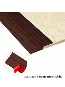 1pc Durable Self-Adhesive PVC Transition Strip, Wood Grain Design, Suitable For Carpet And Hard Floor Edges Decorative Trim, Flexible Edges, Fits Carpet, Laminate And Vinyl Baseboards, 39.37 Inches - multicolor - View 5