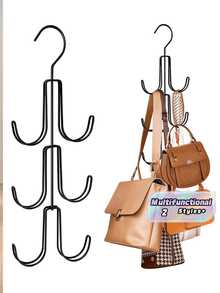 1/2pcs Bag Rack Hooks Multi-Function Belt Tie Strap Hanger Hook, Gender Reveal Party, Perfect For Birthdays, Weddings, Parties, The Perfect Gift For Colleagues, Friends, And Family, Back To School - Black - View 2