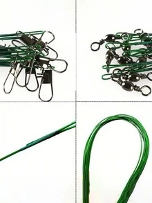 50PCS Stainless Steel Fishing Leader Wire, Equipped With Swivel Rings And Quick Connectors, Connectable To Fishing Baits And Hooks, Suitable For Saltwater And Freshwater Fishing - Multicolor - View 7