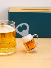 1pc Beer Shaped Random Opener, Creative Stainless Steel Corkscrew For Beer, Gift For Father - Multicolor - View 5