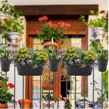 4PCS Black Metal Plant Hanging Pots, Suitable For Balcony, Garden, Wall Decor, Used For Succulent, Small Flowers Like Petunia, Zinnia - Hanging basin - View 3