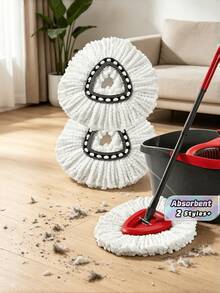 3piezas /5piezas Cabezales de Repuesto para Fregona Giratoria de Microfibra Recargables Lavables Reutilizables para Limpieza de Suelos del Hogar - Multicolor - Ver 1