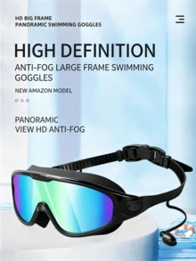 Pink White Transparent Swim Goggles Anti Fog Swimming Goggles With Nose Clip Earplugs Storage Box - Pink - View 2