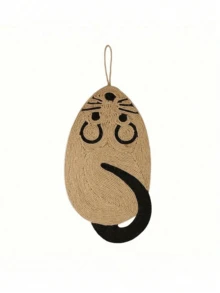 1 Pc Cartoon Sisal Rope Cat Scratch Mat Durable Resistant Pad For Claws Training Cute Animal Shape Interactive Cat Toy For Indoor Home Kitten Play Scratching Post Alternative Couch Protector Pet Supplies Gift For Cat Lovers - Yellow - View 6