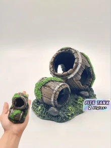 1盒魚缸裝飾隱蔽屋洞穴飾品 水下裝飾 適用於水族箱 節日禮物 鬥魚 蝦 慈鯛 躲藏處 玻璃缸 爬蟲類棲息地裝飾 - A - 查看 2