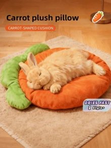 1 pieza Alfombra de cama para conejo, suave y cálida, antideslizante y lavable, para invierno y todas las estaciones, adecuada para mascotas pequeñas, hámsters, cobayas, jaula interior, hogar, suministros para mascotas, regalo - Multicolor - Ver 1