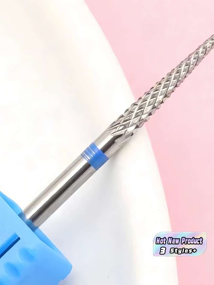 优质碳化钨角质层去除器指甲钻头,3/32英寸专业碳化钨指甲清洁钻头,用于去除老茧和死皮,指甲准备,双向旋转 - 藍色 - 查看 1