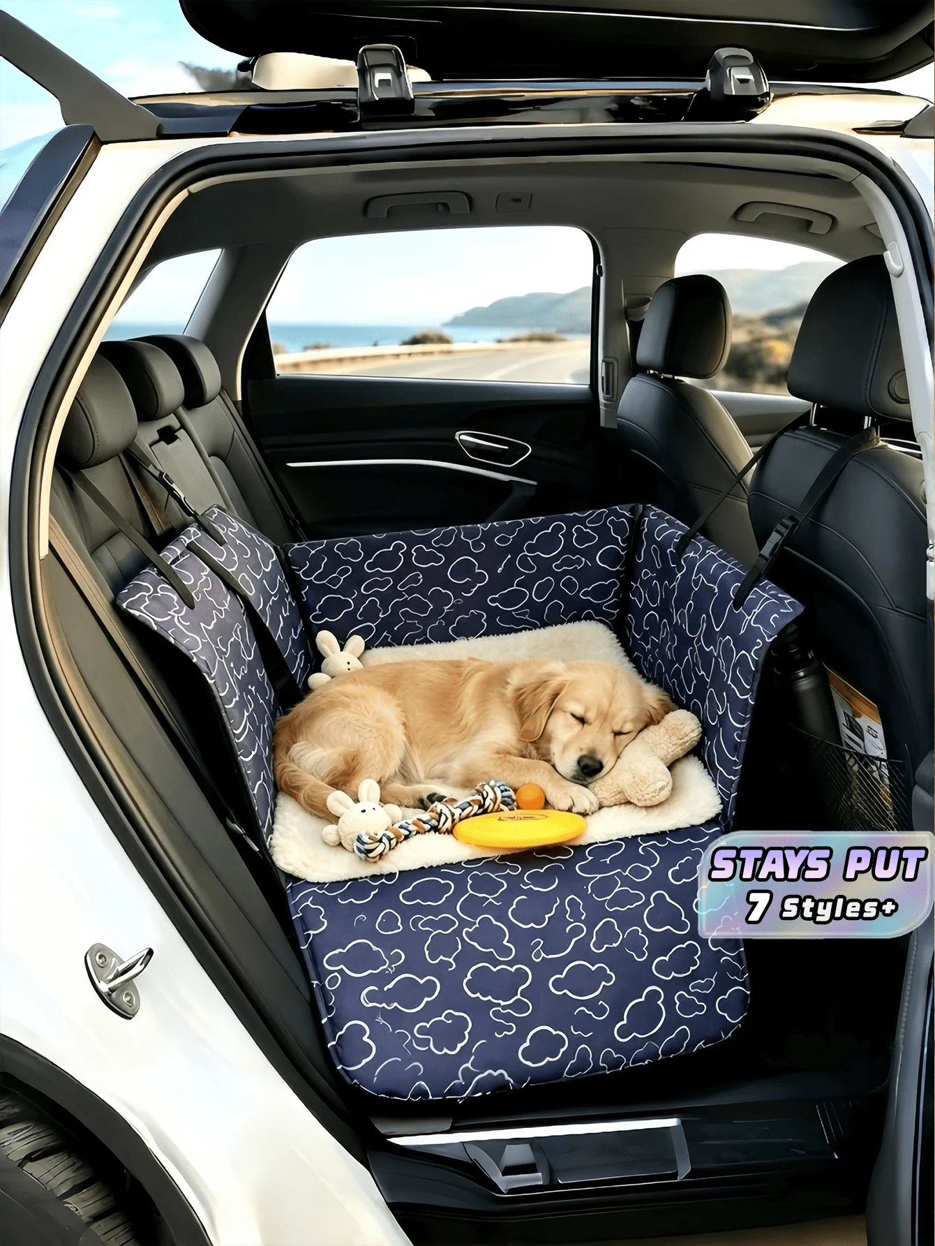 1PC Upgraded Double Layer Waterproof Foldable Anti Scratch Pet Car Seat Cover Travel Mat Rear Seat Hammock For Outdoor Travel Daily Use Pet Supplies Dog Car Accessories - Multicolor - View 1