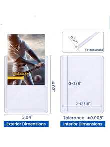 硬塑卡套 100/25/10/1pc 套組，3" X 4" 透明 PVC 保護套，適用於棒球卡、交易卡與運動卡，聖誕風格收藏家節日禮物 - A - 查看 1
