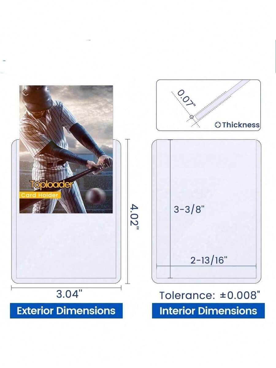 硬塑卡套 100/25/10/1pc 套組,3" X 4" 透明 PVC 保護套,適用於棒球卡、交易卡與運動卡,聖誕風格收藏家節日禮物 - A - 查看 1